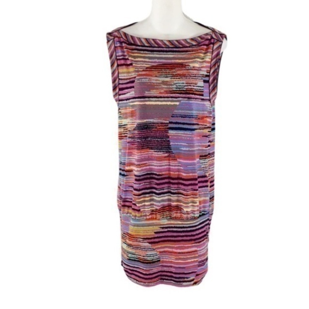 NWT BCBGMaxazria fuchsia multicolor stripe tunic dress